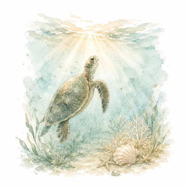 Tortuga ascendiendo hacia la luz para el curso Energía Vital para mujeres